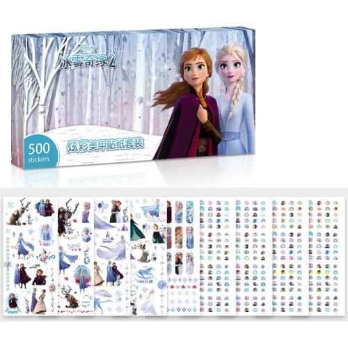 Girls Frozen 2 Elsa Anna Makeup Toys Nail Art Stickers Disney Snow White Princess Pony Kids Waterproof Tattoo Sticker Decor Toy