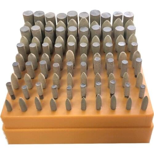 JLI 100 Pcs Leather Polishing Head 3mm Shank Abrasive Grinding Head Buff Wheel Oval Bullet Taper Rubber Set Rotary Tools