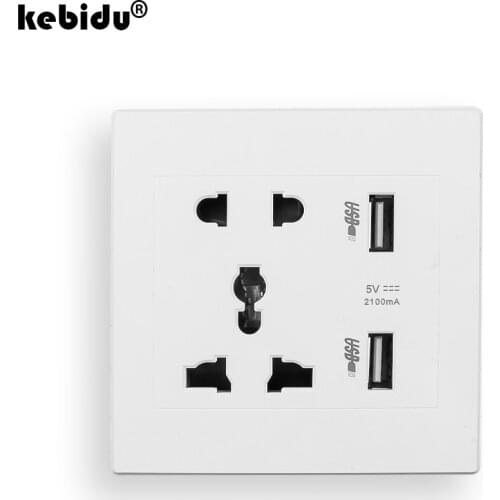 Kebidu High Quality Dual USB Power Socket USB Port Electric Wall Charger Dock Socket Power Outlet Panel Plate