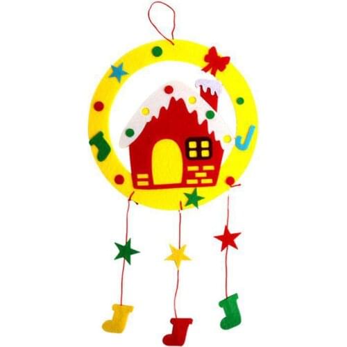 1pc Kindergarten DIY Handmade Materials Pack Christmas Door Hang for Childrens Christmas Gifts Arts and Crafts for Girls Boy