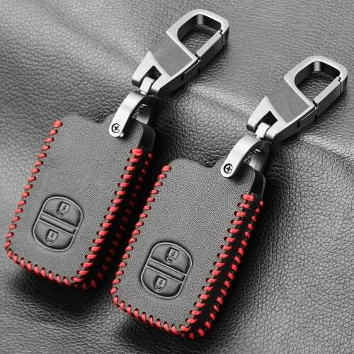Fob Key Leather Car Key Holder Case Cover for TOYOTA Camry Highlander Crown Prado Land Cruiser Hilux Prius car key cover shell