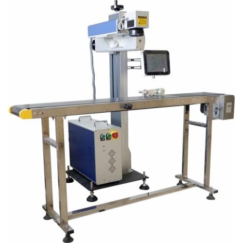 PVC HDPE Plastic pipe laser printing marking machine flying fiber laser engraving machine for pipe