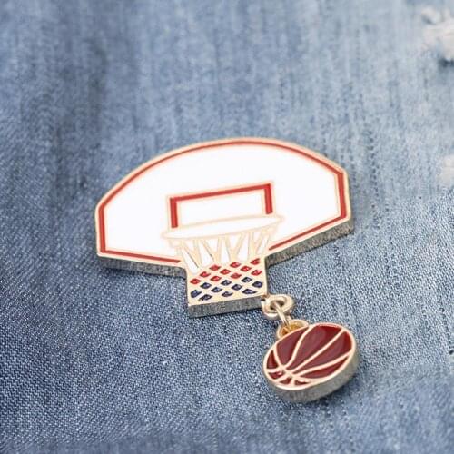 Fashion Basketball Sports Style Fashion Personality Brooch Ball Alloy Brooch Pin Scarf Clothes Badge Decor Jewelry Accessaries