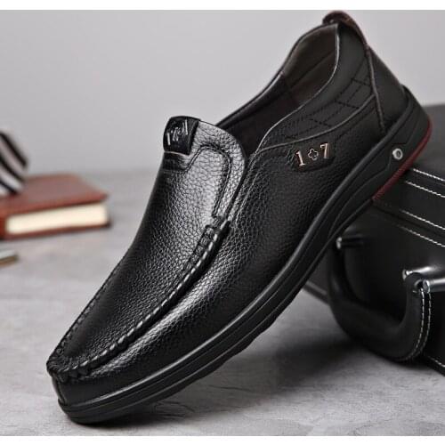 Cowhide mens shoes 2019 spring shoes mens shoes mens shoes mens shoes leather code 45.46 foreign trade shoes