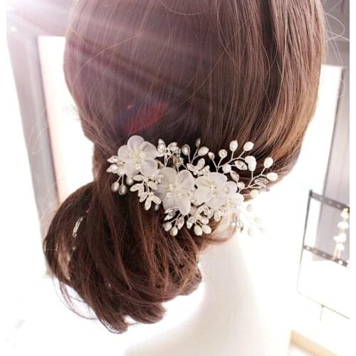 New Europe selling silk yarn Flower Bride Bridal Hair Accessories hairpin headdress bride jewelry wholesale