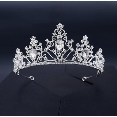 OKILY Fashion Crystal Wedding Hair Accessories 2020 Rhinestone Tiaras and Crown for Girl Headband Bride Banquet Head Ornament