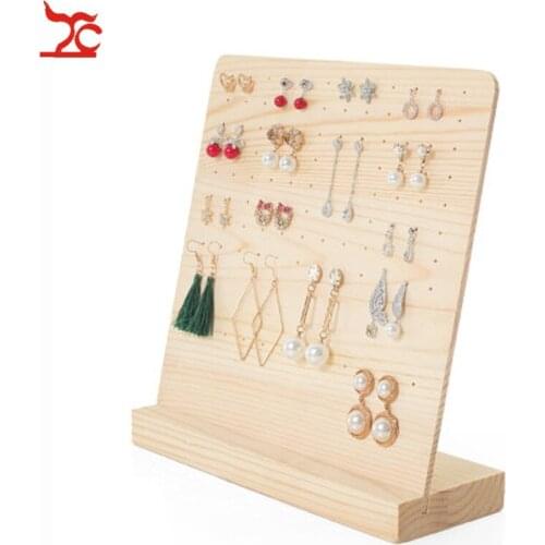 Solid Wood L Plate Earrings Storage Shelf Household Jewelry Rack Earring Display Hanging Earring Jewelry Display Rack
