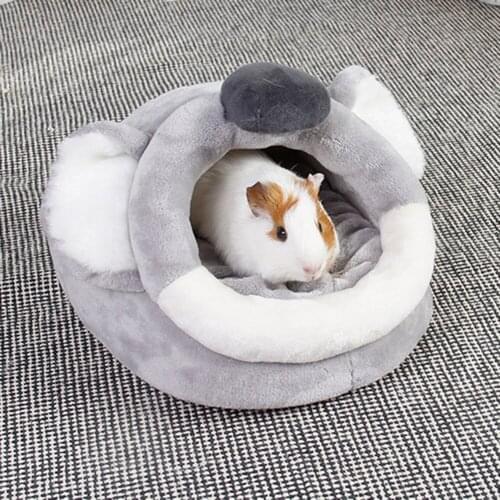 Semi-Closed Pet Guinea Pig Rabbit Nest Small Animal Cute Cartoon Sleeping Rest Bed Waterproof Winter Warm Elk Sloth Cat House