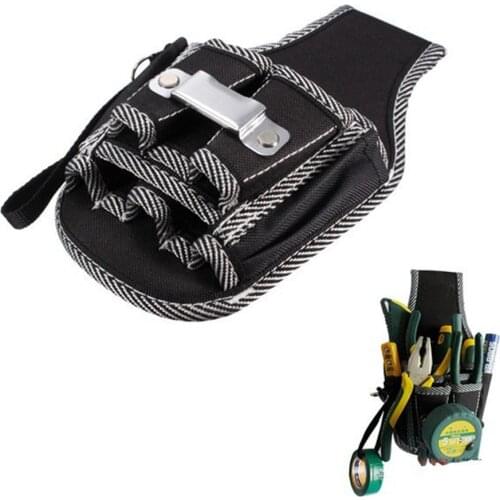 New 1Pc Nylon Fabric Electrician Waist Pocket Tool Stripe Pattern Belt Pouch Bag Screwdriver Utility Kit Holder Case