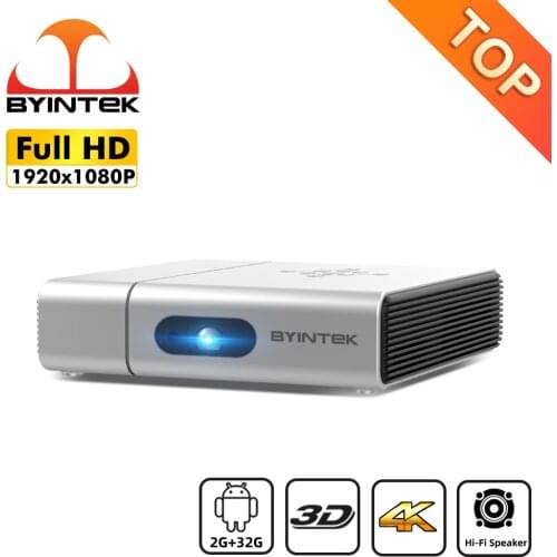 BYINTEK U50 Full HD 1080P Mini 3D 4K Android Smart TV Wifi Portable lAsEr LED DLP Projector Proyector for Smartphone Cinema PC