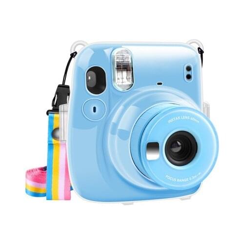 1PC Crystal Transparent Protective Case Cover Pouch Shoulder Strap for Fuji Fujifilm Instax Mini 11 Camera Mini 11 Accessories