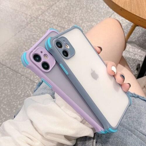 Luxury Shockproof Phone Cases For iPhone 11 12 Pro Max XR XS Max X 8 7 6 6S plus SE 2020 mini Matte Transparent Cases Cover