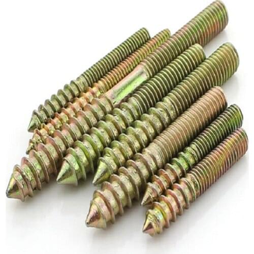 Galvanized double-headed tip screw Double-headed self-tapping screw furniture sofa stair screw plug M6M8M10*40 50 60 90 100 130