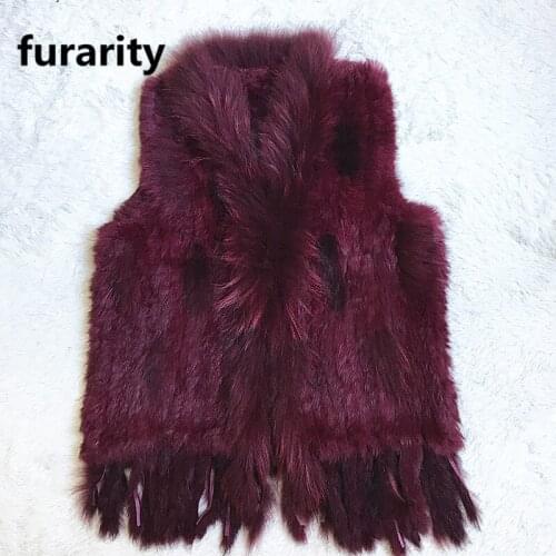 SF0047 27 color New Free Shipping Real Genuine Natural Rabbit Female Women Fur Coat Vest Waistcoat big colllar Real Fur Vest Fur