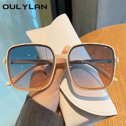 Oulylan Vintage Oversized Sunglasses Women Luxury Designer Square Sun Glasses Classic Big Frame Eyewear for Lady UV400