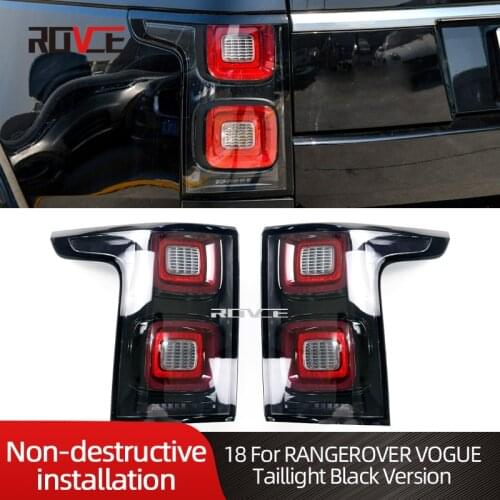 ROVCE LED Tail Light Tail Lamp For Land Rover Range Rover Vogue Black Version 2018 L405 LR122375 LR122372 Taillight
