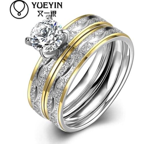 Top quality titanium steel ring for men wedding jewelry Bridal Sets Engraving letters finger rings big crystal lovers R063-A-8