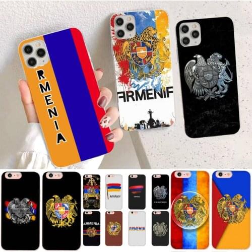 YNDFCNB Armenia Albania Russia flag Emblem Phone Case for iPhone 11 12 pro XS MAX 8 7 6 6S Plus X 5S SE 2020 XR case