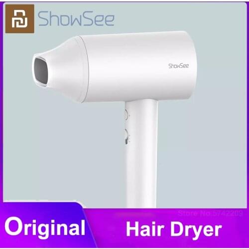 Youpin SHOWSEE A1-W Anion Hair Dryer Negative Ion hair care Professinal Quick Dry Home 1800W Portable Hairdryer Diffuser