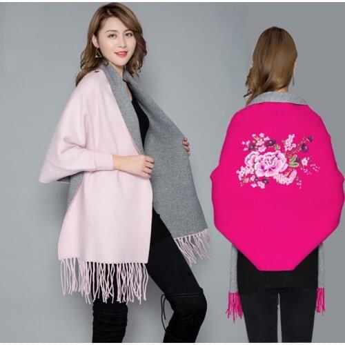 New arrival fashion high quality embroidered poncho autumn winter thick large warm shawl women comfortable soft outdoor poncho