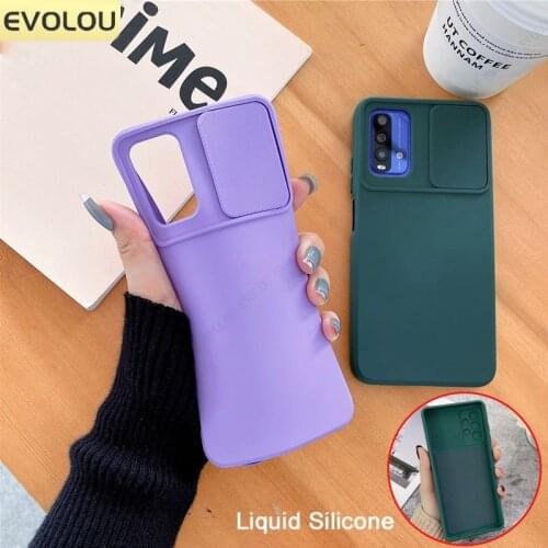 Liquid Silicone Slide Camera Lens Protection Phone Case for POCO X3 Pro X3 NFC M3 Mi 11 10T Lite Redmi Note 9s 9 Pro Max Cover