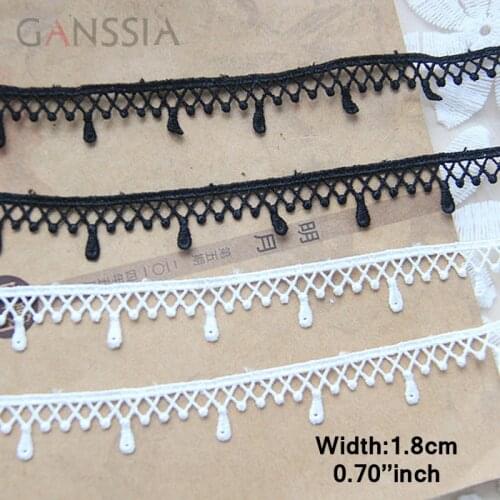 1yard Width:1.8cm Water Drop Wavy Design Water Soluble Embroidered Trimming Lace for Garment Scrapbooking (ss-468)