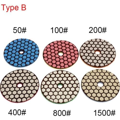 2Pcs 3"4"Diamond Dry Polishing Pads For Granite Marble Stone Sanding Disc