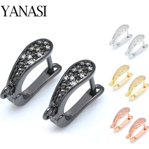 2019 New Earring Hooks Accessories for Jewelry Making Copper CZ Rhinestone DIY Woman Jewellery Making Supplies