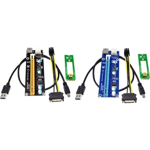 VER008C Adapter Card M2 NGFF to 16X SATA 15PIN Image Card Extension Cable 6Pin Adapter Card for BTC Mining