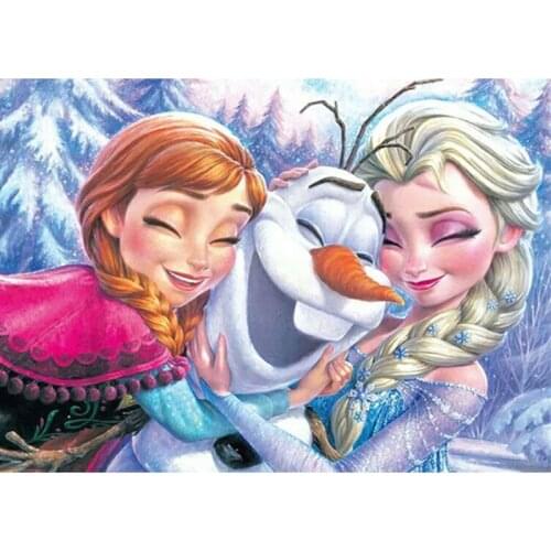 Disney 5D DIY Diamond Painting Cartoon Cross Stitch Full Round Diamond Embroidery ice Sister Elsa&Anna Diamond Mosaic Decor Gift