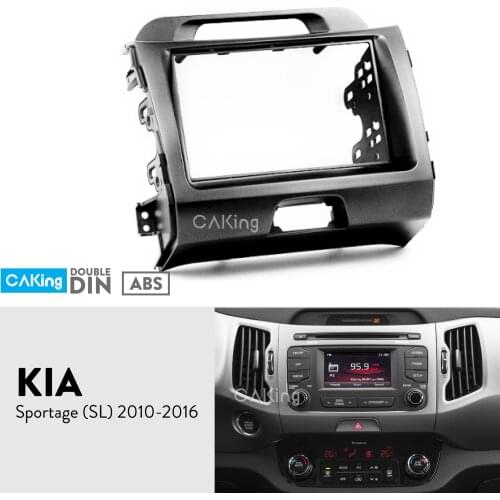 Double Din Car Fascia Radio Panel for KIA Sportage (SL) 2010-2016 Dash Kit Install Facia Plate Adapter Cover Console Bezel