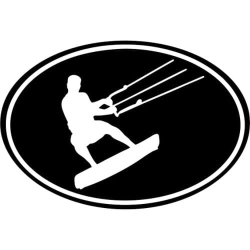 Car Stickers Fashion Kite Surfing Freestyle PVC Car Decoration Stickers Creative Waterproof Cover Scratch Black/white, 17cm*11cm