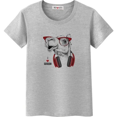 BGtomato funny tshirt love music animal t shirt harajuku shirt kawaii camiseta mujer brand haut femme cheap tee shirt femme