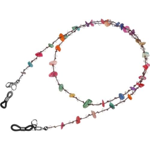 Bohemian Colorful Beads Glasses Chain Fashion Personality Gravel Natural Semi-Precious Stone Reading Sunglasses Strap Neck Rope