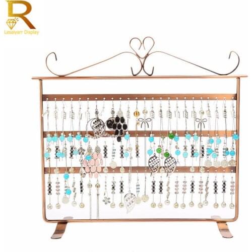 Earring Holder 72 Hole Metal Stud Frame Iron Jewelry Display Stand Earrings Storage Rack