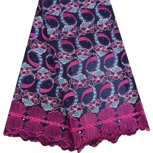 Cheap African Swiss Voile Lace In Switzerland Stoned Nigerian Swiss Cotton Lace Fabrics Soft Comfortable For Daily Dress F1738