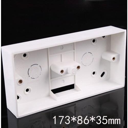 Two 86 Double Junction Box White PVC Surface Mount Wiring Box For Wall Electrical Socket Switch Installation
