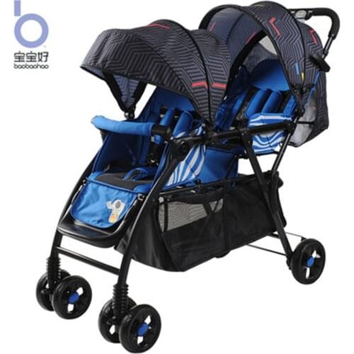 Twins baby stroller two seat twins kids cart sitting stroller double seat baby buggy carriage