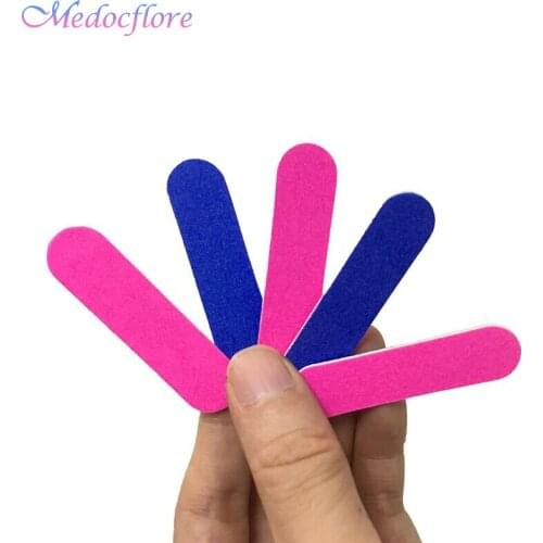 Pro Pink double side nail file 100 nails sanding block Manicure pedicure tools nail trimming false ongles wooden Buffer