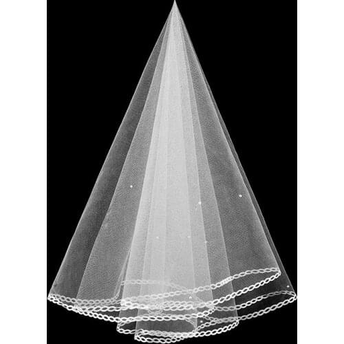 Elegant Wedding Accessories 1.5 Meters 1 Layer Short Wedding Veil White Simple Bridal Veil No Comb Wedding Veil Hot Sale