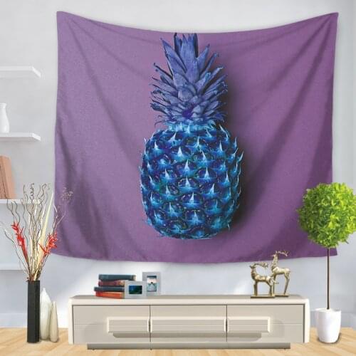 Fruit Tapestry Navy Blue Pineapple for Livingroom Photography Wall Decor