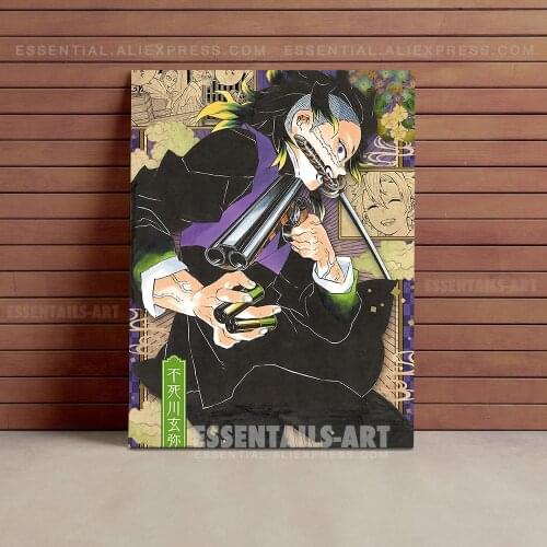 Genya Shinazugawa Kimetsu no Yaiba Anime Canvas Decoration Prints Poster Living Room Pictures Home Decor Study Wall Art Painting