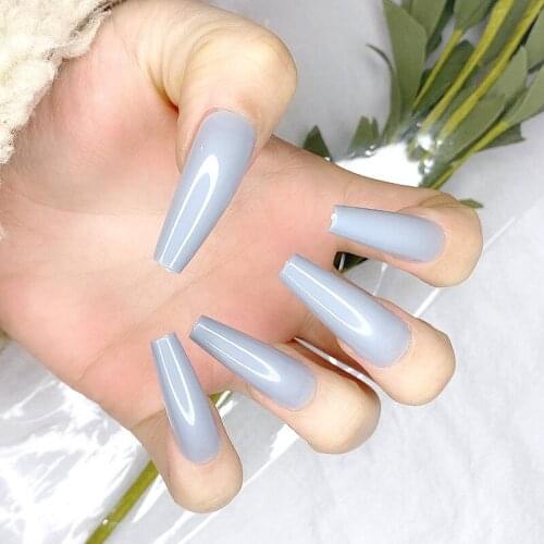 24pcs Artificial Nail Art Aurora Stiletto Nail Art Fake Nails Matte Ballet Tips With Glue Wearable Full Coverage Finished Nails