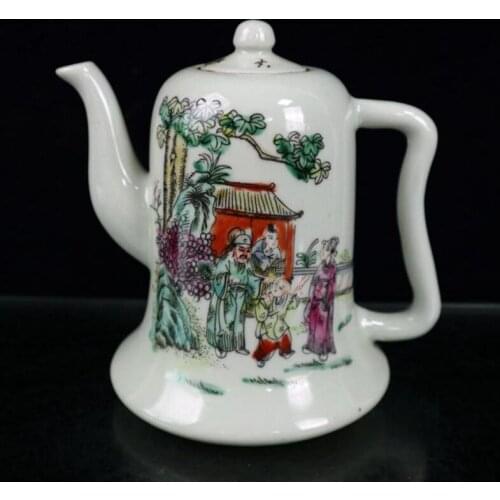 China Colored glaze ceramic Bell shape teapot crafts statue