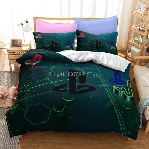 Gtreen Playstation Game Bedding Set Game Mode Printing Kids Duvet Cover Spring Summer Soft Bedspread Twin Full Size Bed Linen