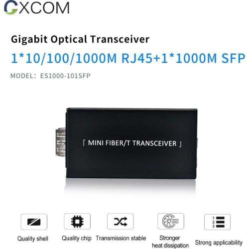 Gigabit 1 SFP 1 Ethernet Media Converter with SFP Fiber Port. 10/100/1000Mbps SFP Media Converter/Fiber Transceiver