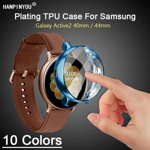 Full Cover Soft Silicone TPU Plating Case For Samsung Galaxy Watch Active 2 Active2 40mm 44mm Protective Screen Protector Shell