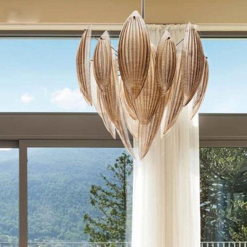 Wall lamp bedroom background bedside restaurant designer Italian model house post modern creative tree leaf chandelier