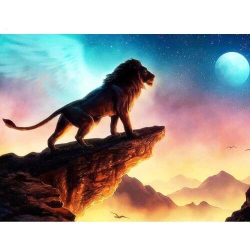 Full Round Diamond Painting Cartoon Lion 5D DIY Diamond Embroidery Cross Stitch Rhinestone Mosaic Painting Decor