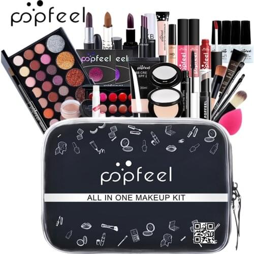 Professional Makeup Kit Matte Eyeshadow Eyeliner Foundation Cream Makeup Bag Concealer Lipstick Makeup Brush Women Make up Kit